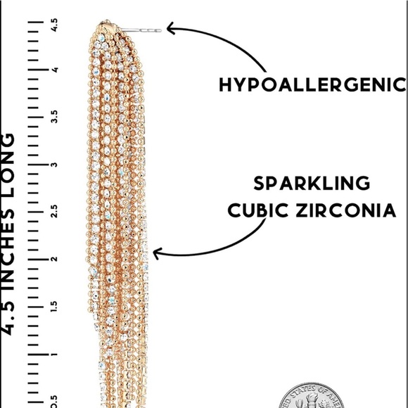 🔥4/$20 Glam Crystal rhinestone tassel fringe Earrings safe & Hypoallergenic - Picture 3 of 8